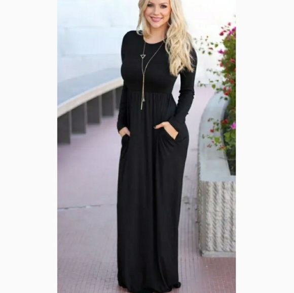 black jersey maxi dress plus size